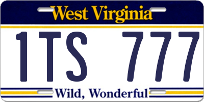 WV license plate 1TS777