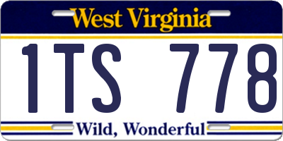 WV license plate 1TS778