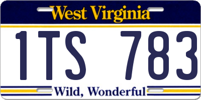 WV license plate 1TS783