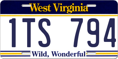 WV license plate 1TS794