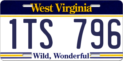 WV license plate 1TS796