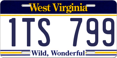 WV license plate 1TS799