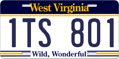 WV license plate 1TS801