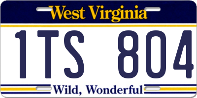 WV license plate 1TS804