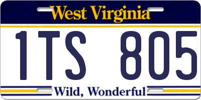 WV license plate 1TS805
