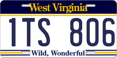 WV license plate 1TS806