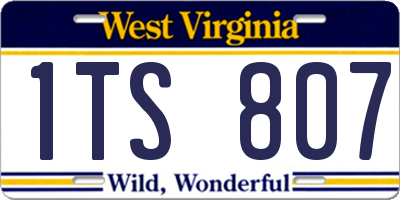 WV license plate 1TS807