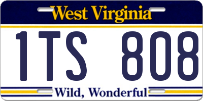 WV license plate 1TS808