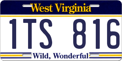 WV license plate 1TS816