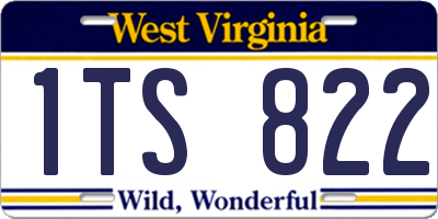 WV license plate 1TS822
