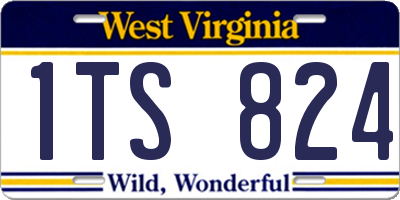 WV license plate 1TS824