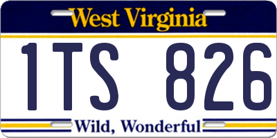 WV license plate 1TS826