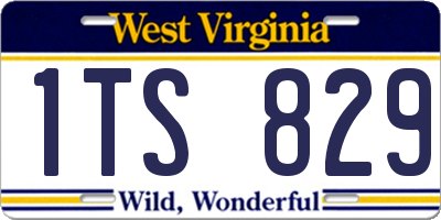 WV license plate 1TS829