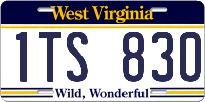 WV license plate 1TS830