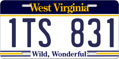 WV license plate 1TS831