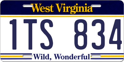 WV license plate 1TS834