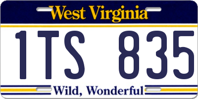 WV license plate 1TS835