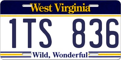 WV license plate 1TS836