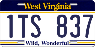 WV license plate 1TS837