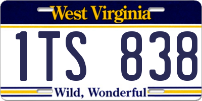 WV license plate 1TS838