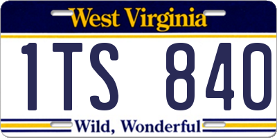 WV license plate 1TS840