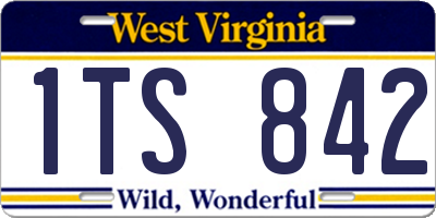 WV license plate 1TS842