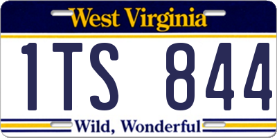WV license plate 1TS844