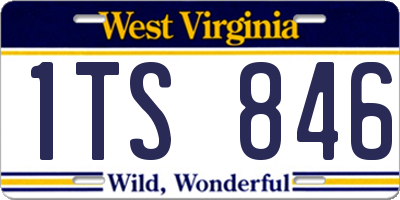 WV license plate 1TS846