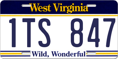 WV license plate 1TS847