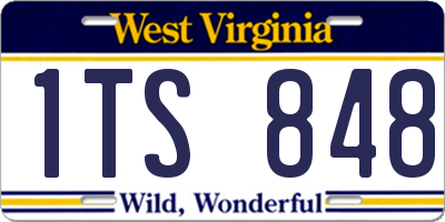 WV license plate 1TS848