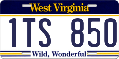 WV license plate 1TS850