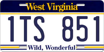 WV license plate 1TS851
