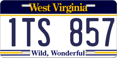 WV license plate 1TS857