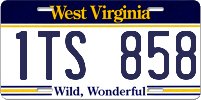 WV license plate 1TS858
