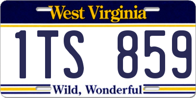 WV license plate 1TS859