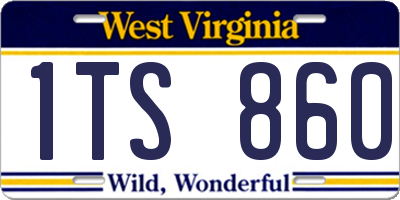 WV license plate 1TS860