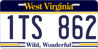 WV license plate 1TS862