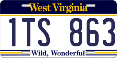WV license plate 1TS863