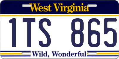 WV license plate 1TS865