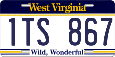 WV license plate 1TS867
