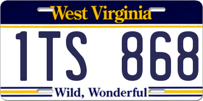 WV license plate 1TS868