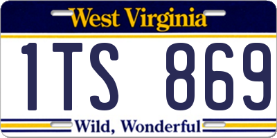 WV license plate 1TS869