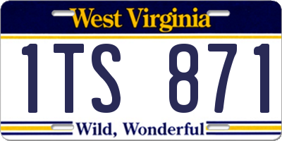 WV license plate 1TS871