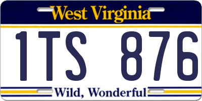 WV license plate 1TS876