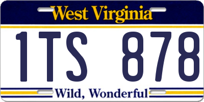 WV license plate 1TS878
