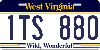 WV license plate 1TS880