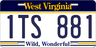 WV license plate 1TS881