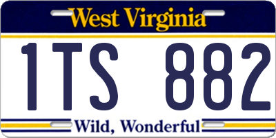 WV license plate 1TS882