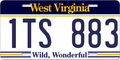 WV license plate 1TS883