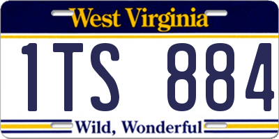 WV license plate 1TS884